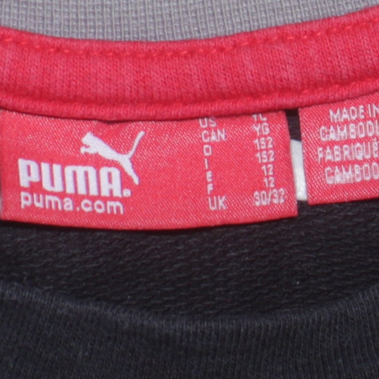 Puma Boys Black Crew Neck Pullover Sweatshirt Size 12 Regular Fit