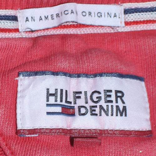 Hilfiger Denim Womens Coral Pink NYC Pullover Sweatshirt M