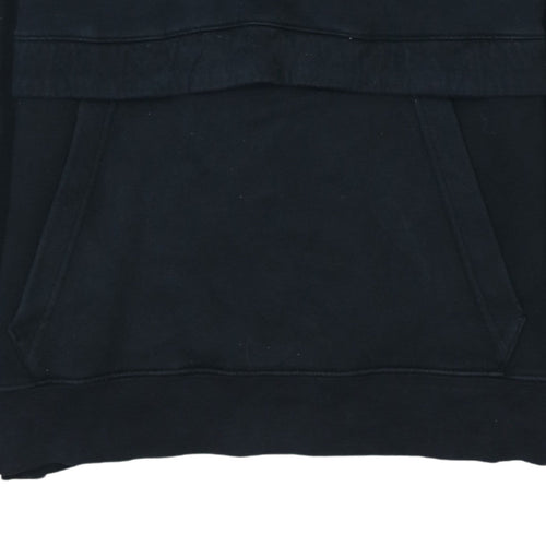Nike Boys Black XL Pullover Hoodie with Half Zip and Logo Design