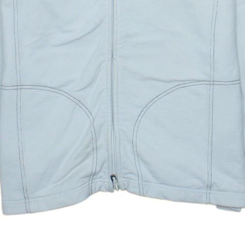 Fila Women's Light Blue Full Zip Hoodie Size L Cotton Blend