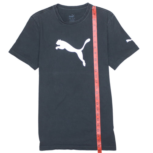 Puma Boys Black 15-16 Years Basic Logo Sports T-Shirt