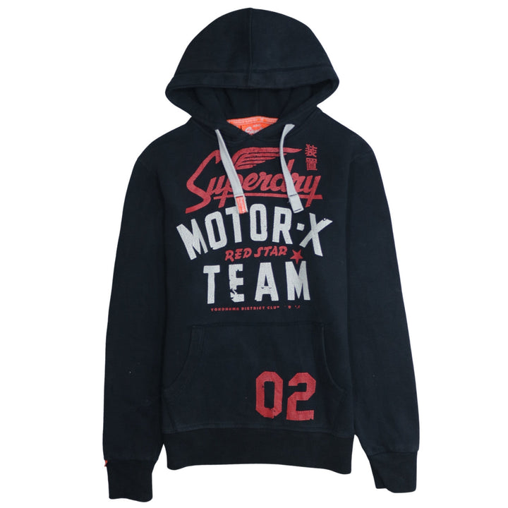Superdry Men's Black Pullover Hoodie S Motor-X Team Logo