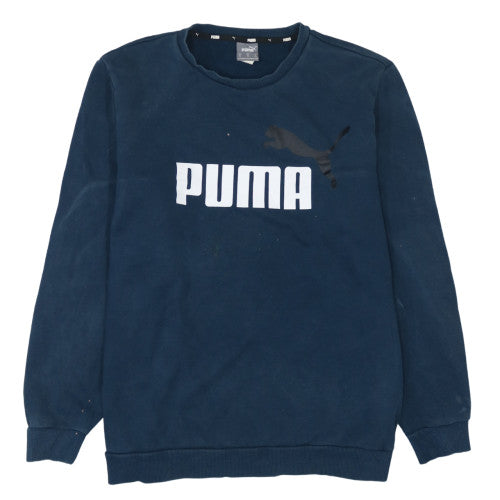 Puma Men's Blue XL Pullover Crew Neck Logo Sweatshirt