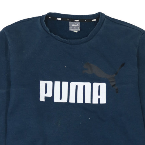Puma Men's Blue XL Pullover Crew Neck Logo Sweatshirt