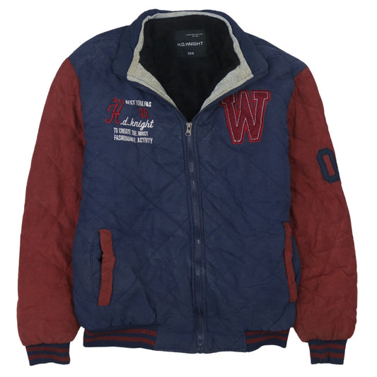 H.O.Knight Men's Blue 3XL Quilted Varsity Jacket
