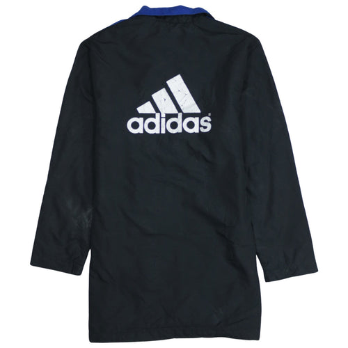 Adidas Boys Black Blue 13-14 Years Track Jacket Full Zip Logo Lined