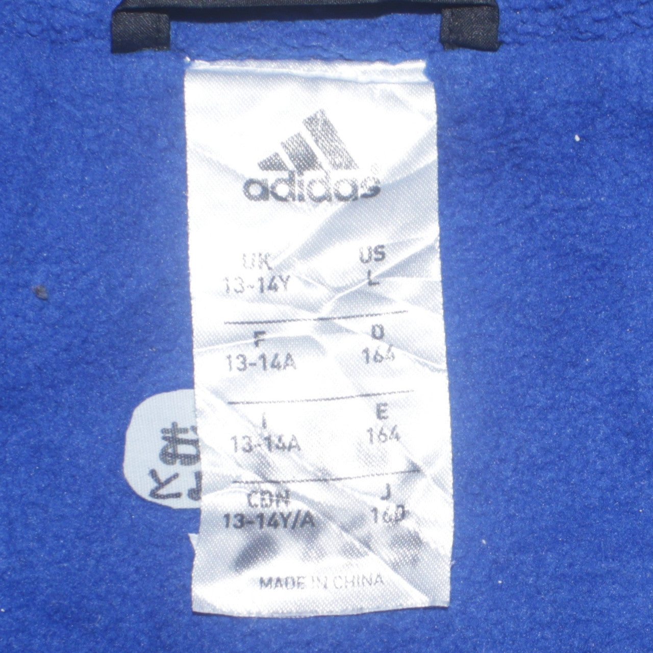 Adidas Boys Black Blue 13-14 Years Track Jacket Full Zip Logo Lined