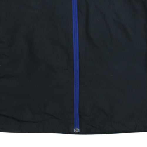 Adidas Boys Black Blue 13-14 Years Track Jacket Full Zip Logo Lined