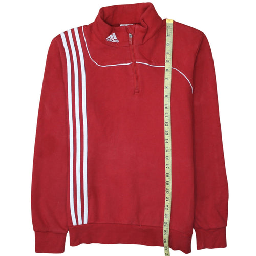 adidas Mens Red 1/4 Zip Sports Sweatshirt Size M Regular Fit