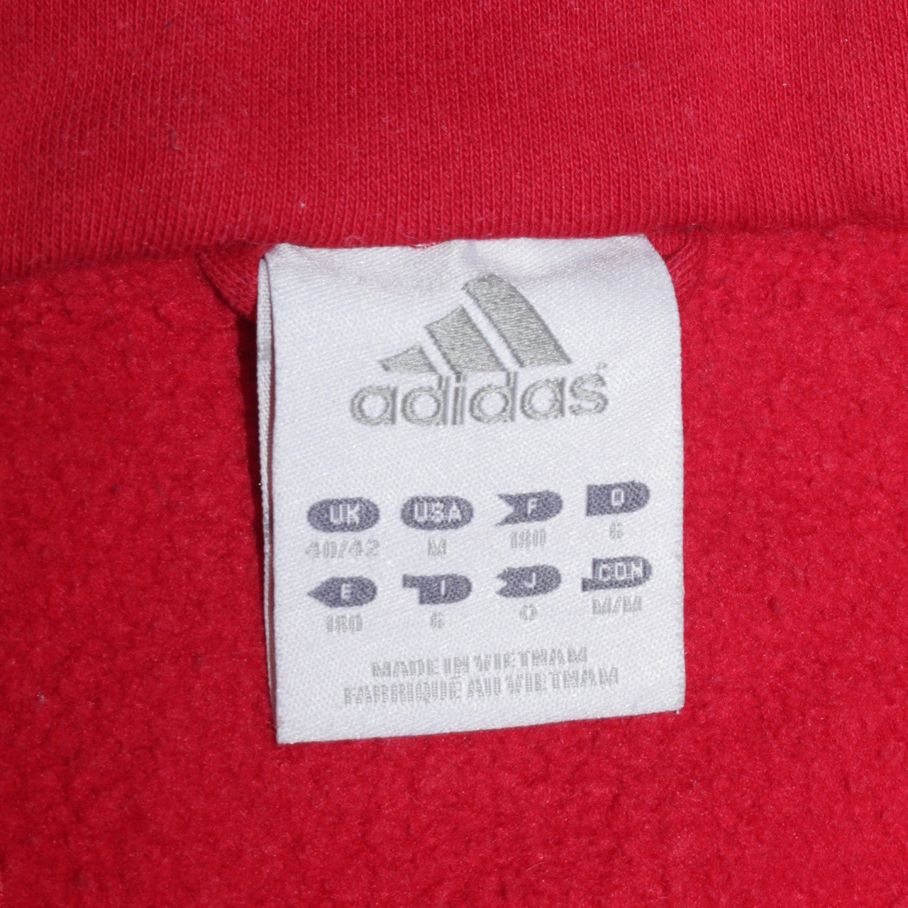 adidas Mens Red 1/4 Zip Sports Sweatshirt Size M Regular Fit
