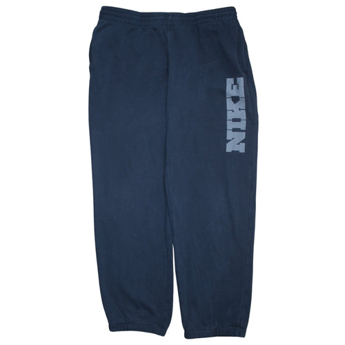 Nike Men's Blue L Fleece Sweatpants with Logo Tapered Fit