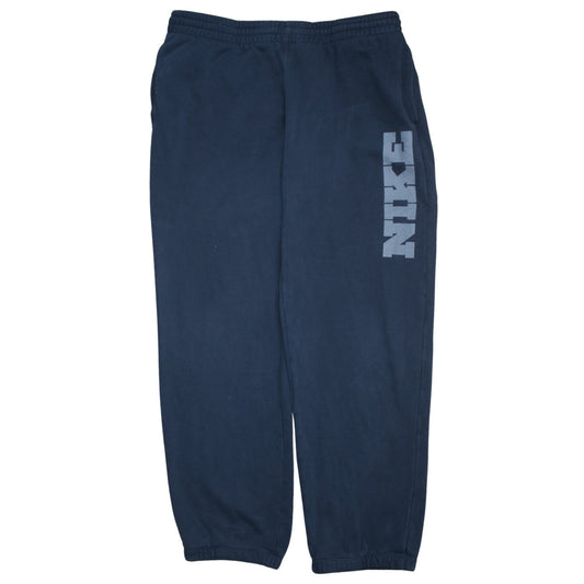 Nike Men's Blue L Fleece Sweatpants with Logo Tapered Fit