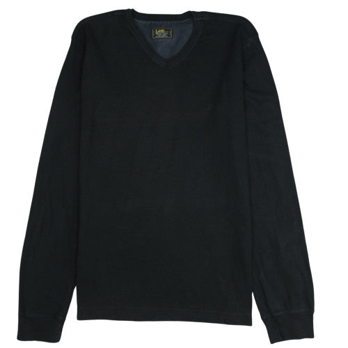 Lee Men's Black Long Sleeve V-Neck Cotton T-Shirt XXL