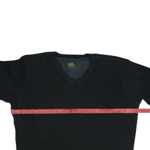 Lee Men's Black Long Sleeve V-Neck Cotton T-Shirt XXL