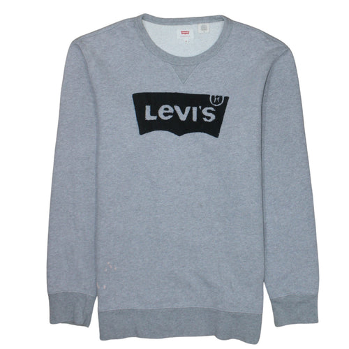 Levi's Mens Grey Logo Crew Neck Fleece Sweatshirt Size M