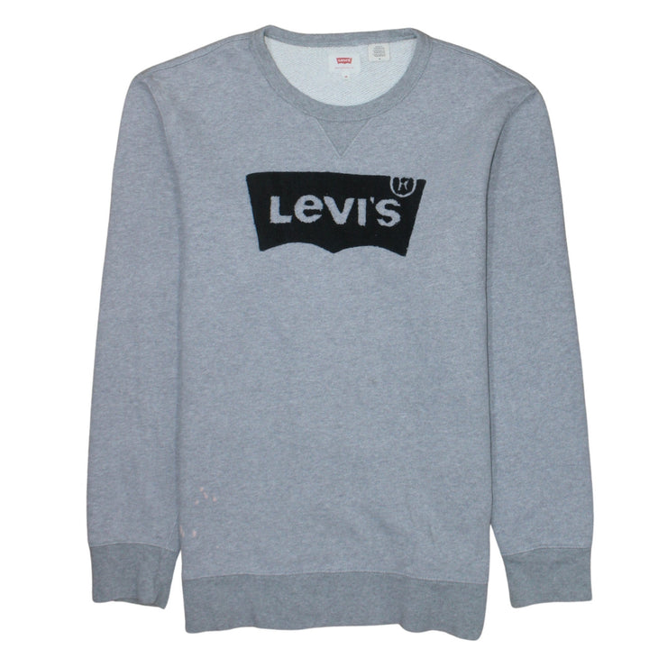 Levi's Mens Grey Logo Crew Neck Fleece Sweatshirt Size M