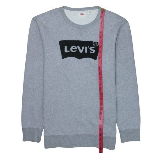 Levi's Mens Grey Logo Crew Neck Fleece Sweatshirt Size M