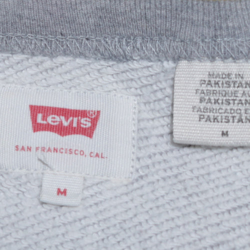 Levi's Mens Grey Logo Crew Neck Fleece Sweatshirt Size M