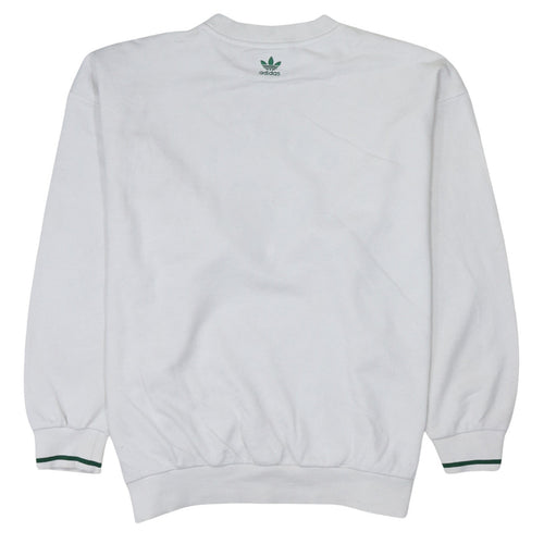Adidas Womens White Tennis Academy Sweatshirt Size 8 Cotton Crew Neck