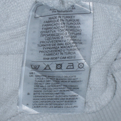 Adidas Womens White Tennis Academy Sweatshirt Size 8 Cotton Crew Neck