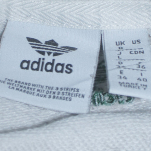 Adidas Womens White Tennis Academy Sweatshirt Size 8 Cotton Crew Neck