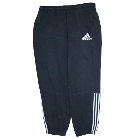 Adidas Men's Black XL Jogger Trousers with Stripe Logo