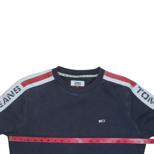 Tommy Jeans Men's Blue Logo Crew Neck Sweatshirt Size M