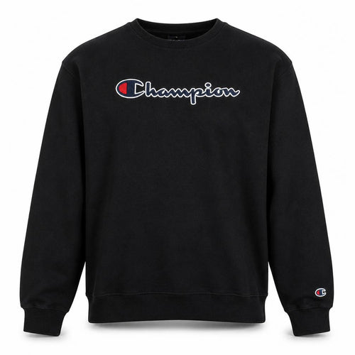 Champion Boys Black 2XL Sweatshirt Crew Neck Logo Cotton Blend