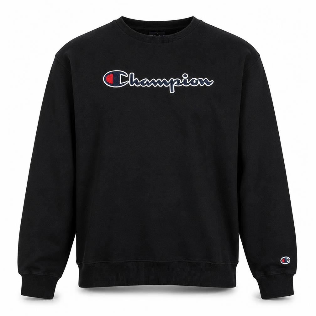 Champion Boys Black 2XL Sweatshirt Crew Neck Logo Cotton Blend