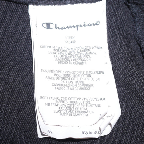 Champion Boys Black 2XL Sweatshirt Crew Neck Logo Cotton Blend