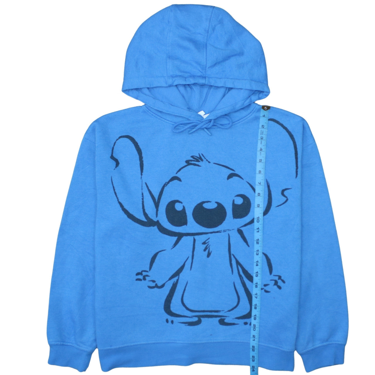 Disney Womens Blue Stitch Hoodie Size L 14/16 Pullover Primark Cares