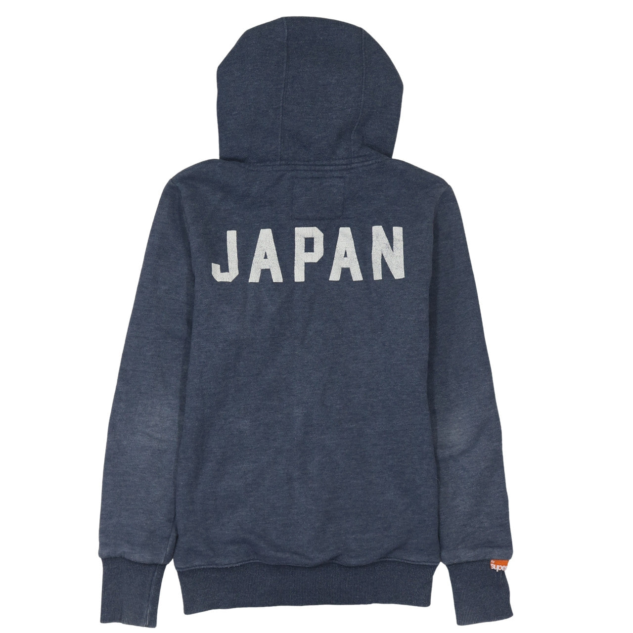 Superdry Mens Blue Full Zip Hoodie Small Japan Graphic Cotton Blend