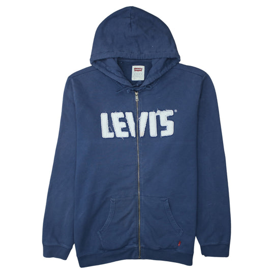 Levi's Men's Blue XL Full Zip Hoodie Sweatshirt with Logo