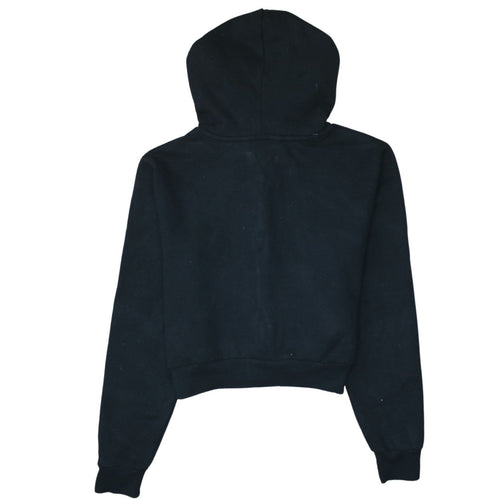 Hollister Women Black M Full Zip Cropped Hoodie Cotton Blend