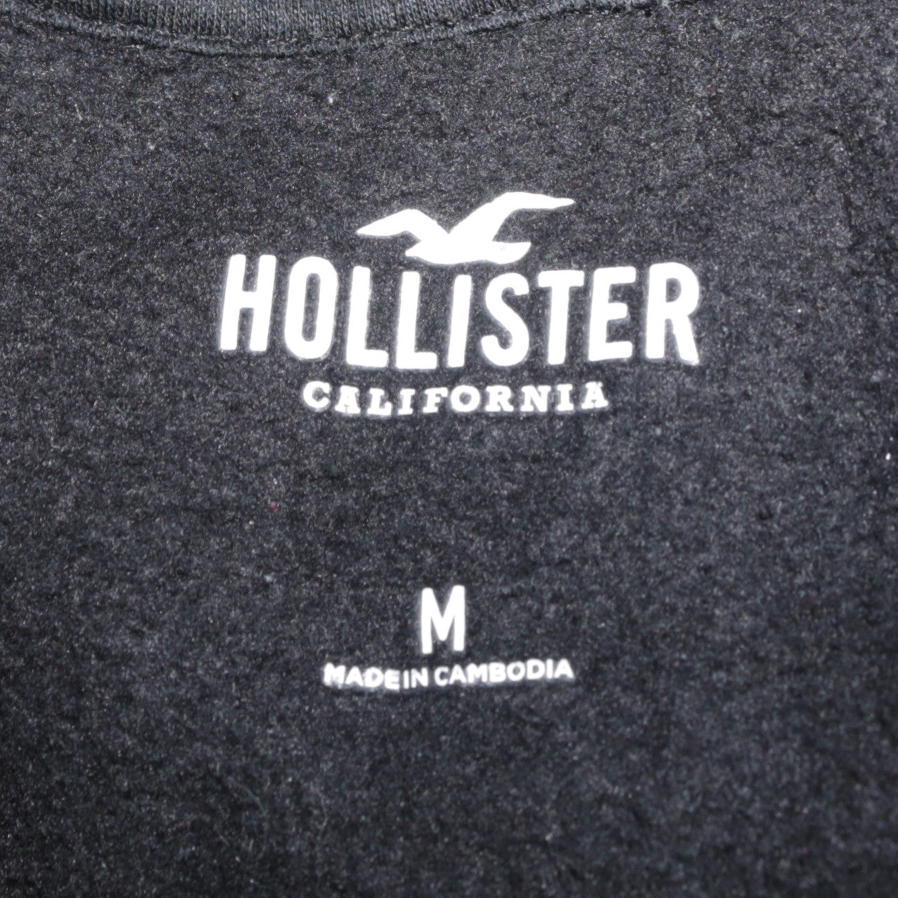 Hollister Women Black M Full Zip Cropped Hoodie Cotton Blend