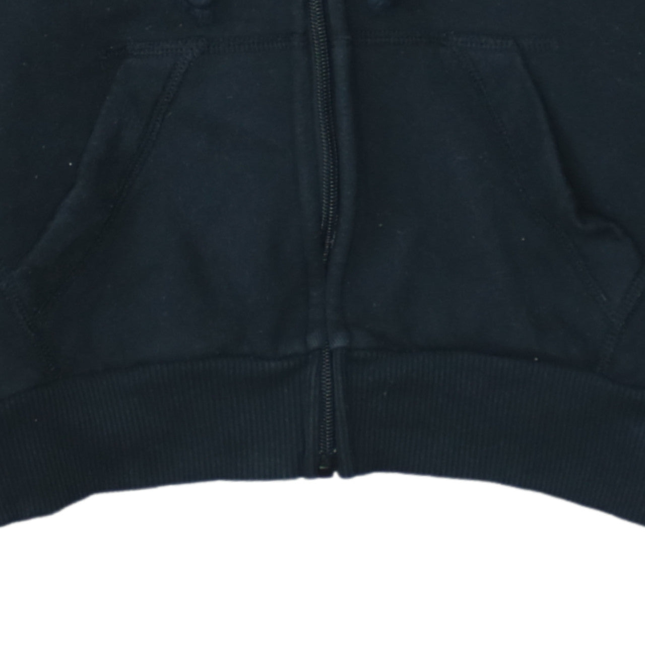 Hollister Women Black M Full Zip Cropped Hoodie Cotton Blend