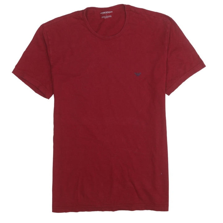 Emporio Armani Men's Red Cotton Crew Neck Short Sleeve T-Shirt Size L
