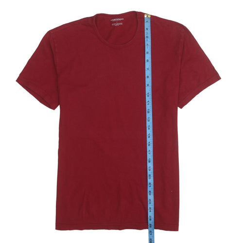 Emporio Armani Men's Red Cotton Crew Neck Short Sleeve T-Shirt Size L