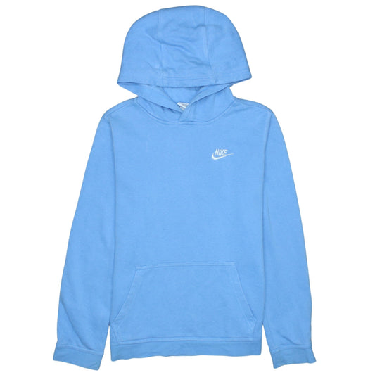 Nike Boys Blue Pullover Hoodie XL 158-170cm Cotton Blend Casual Hooded Sweatshirt