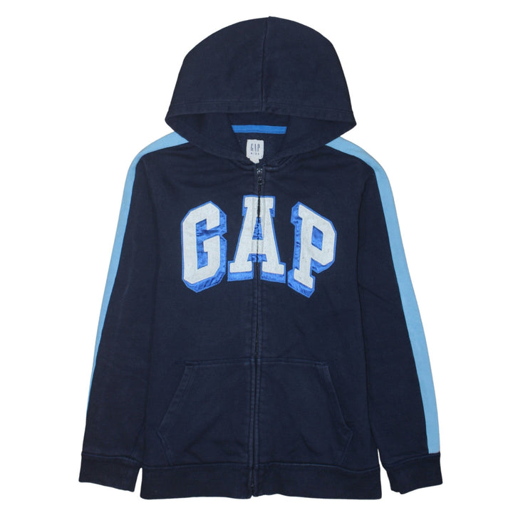 GAP Kids Boys Navy Blue Full Zip Hoodie Size 14-16 Years Cotton Blend