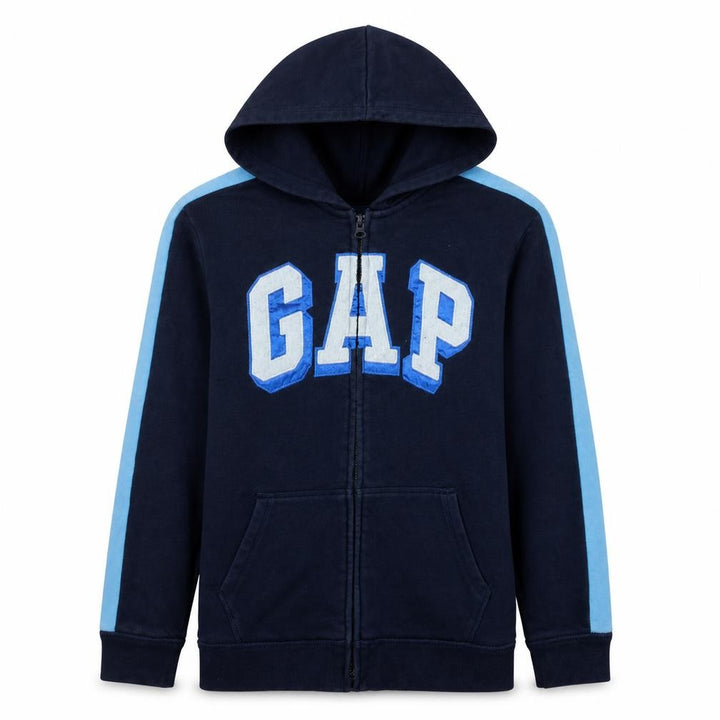 Gap Kids Boys Navy Blue Full Zip Hoodie Size 14-16 Years Cotton Blend