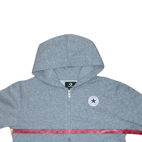 Converse Boys Grey Full Zip Hoodie XL 13-15 Years Cotton Blend Logo