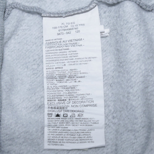 Converse Boys Grey Full Zip Hoodie XL 13-15 Years Cotton Blend Logo