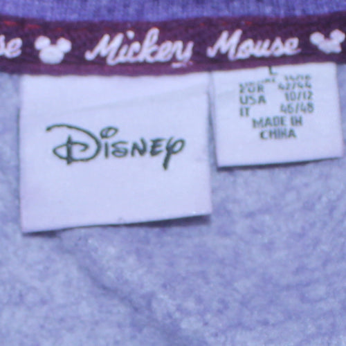 Disney Womens Purple Mickey Mouse Pullover Sweatshirt L