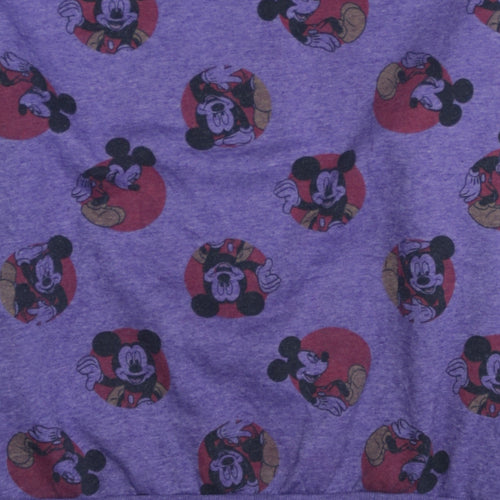 Disney Womens Purple Mickey Mouse Pullover Sweatshirt L