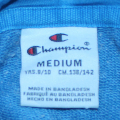 Champion Boys Blue Pullover Hoodie Medium 9-10 Years Cotton Blend