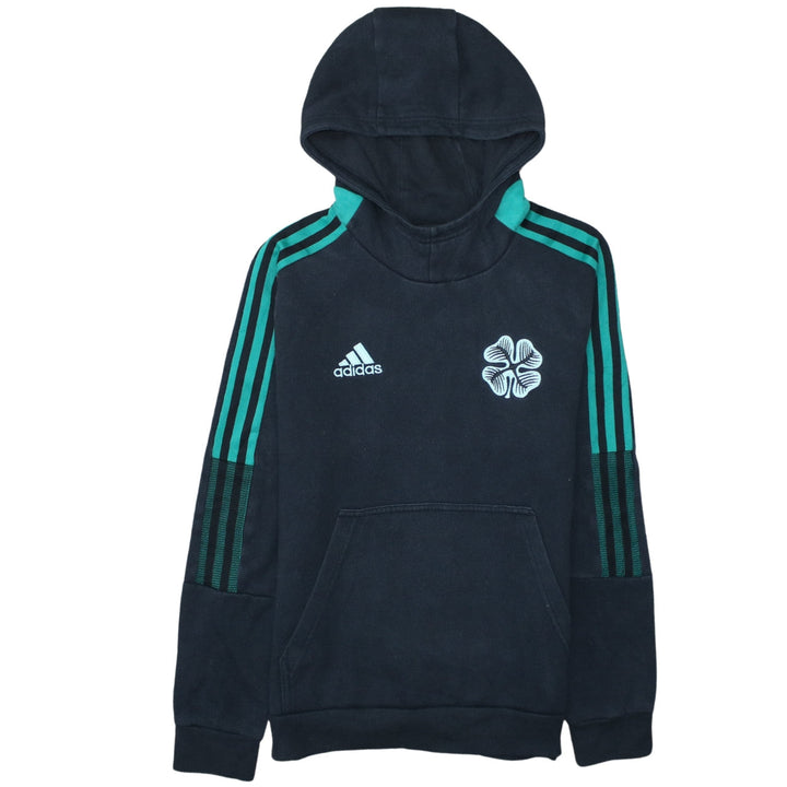Adidas Boys Black & Teal Pullover Hoodie 13-14 Years Celtic Football Fan Gear
