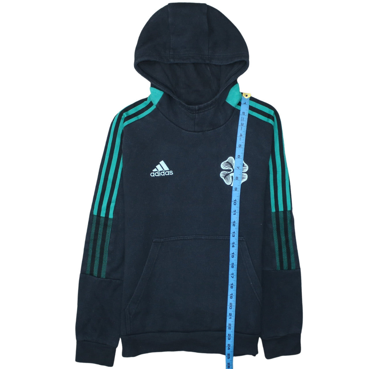 Adidas Boys Black & Teal Pullover Hoodie 13-14 Years Celtic Football Fan Gear