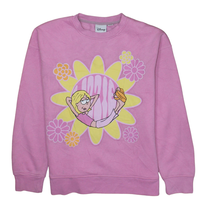 Disney Women Pink Lizzie McGuire Sweatshirt Size S 10/12 Graphic Print