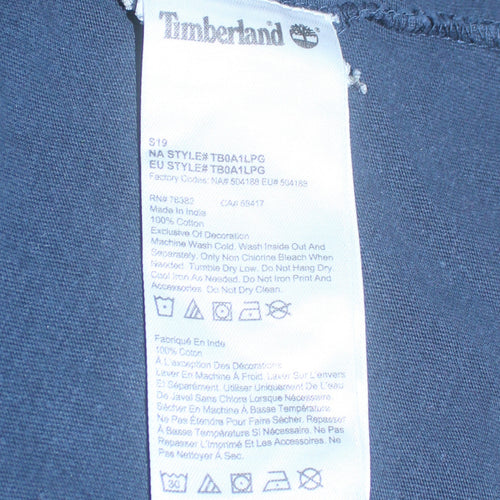 Timberland Men's Navy Blue Cotton Crew Neck Slim Fit T-Shirt L
